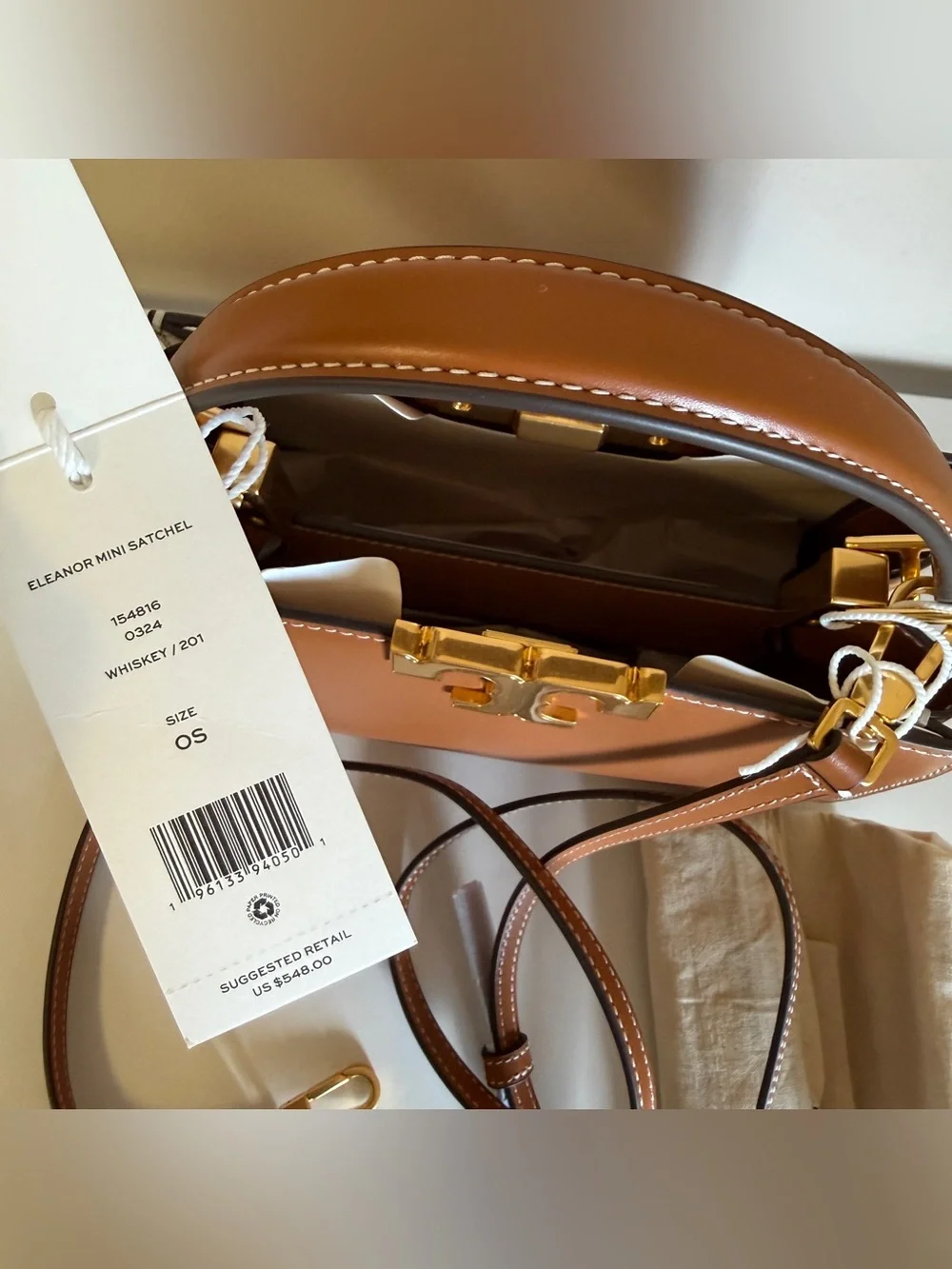 Tory Burch ELEANOR MINI SATCHEL 154816 WHISKEY 201